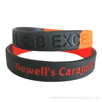 Silicone bracelet with customized logos and sizes